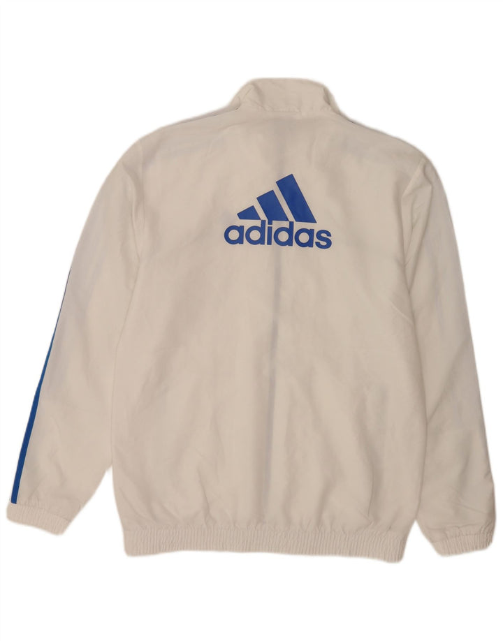 Adidas Mens Graphic Tracksuit Top Jacket UK 36/38 Pequeno Poliéster Branco