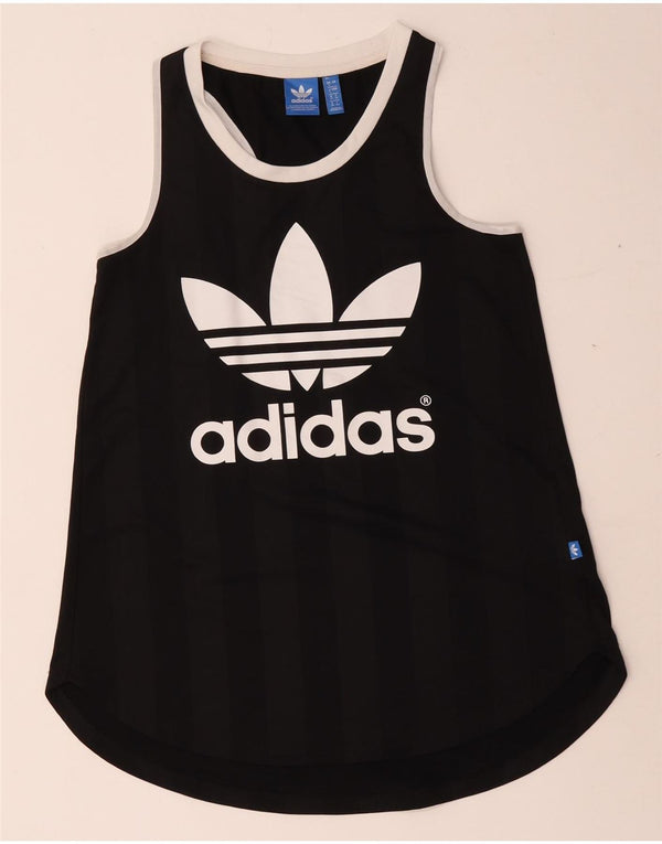 Adidas Womens Graphic Vest Top UK 8 Pequeno Poliéster Preto