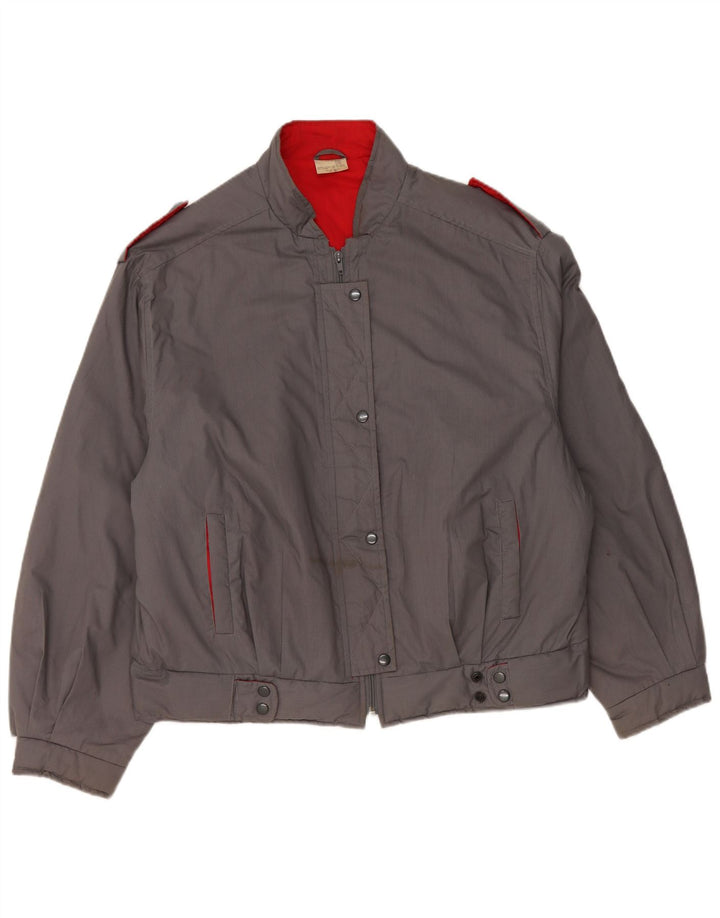 Jaqueta bomber militar superdimensionada feminina vintage IT 48 XL azul marinho