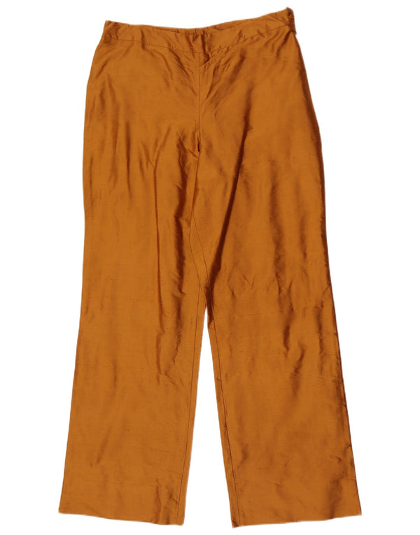 Calça feminina reta casual Luisa Spagnoli IT 46 grande W30 L30 laranja