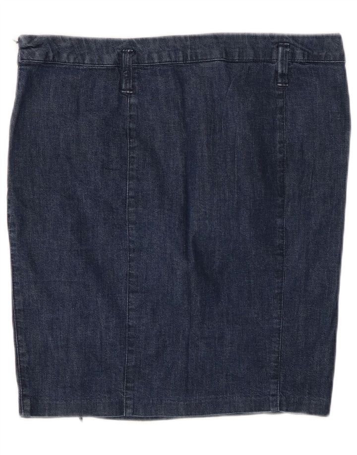 Saia jeans feminina BENETTON IT 44 médio W30 algodão azul marinho