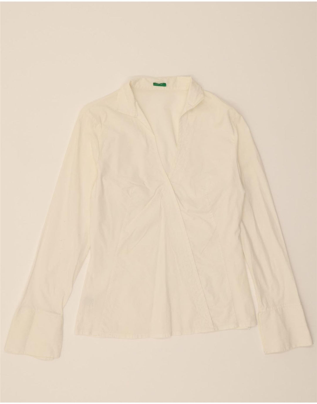 Blusa feminina BENETTON UK 12 algodão branco médio
