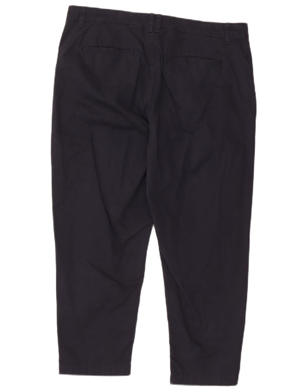 Calça cortada feminina Fat Face UK 16 grande W36 L25 algodão azul marinho