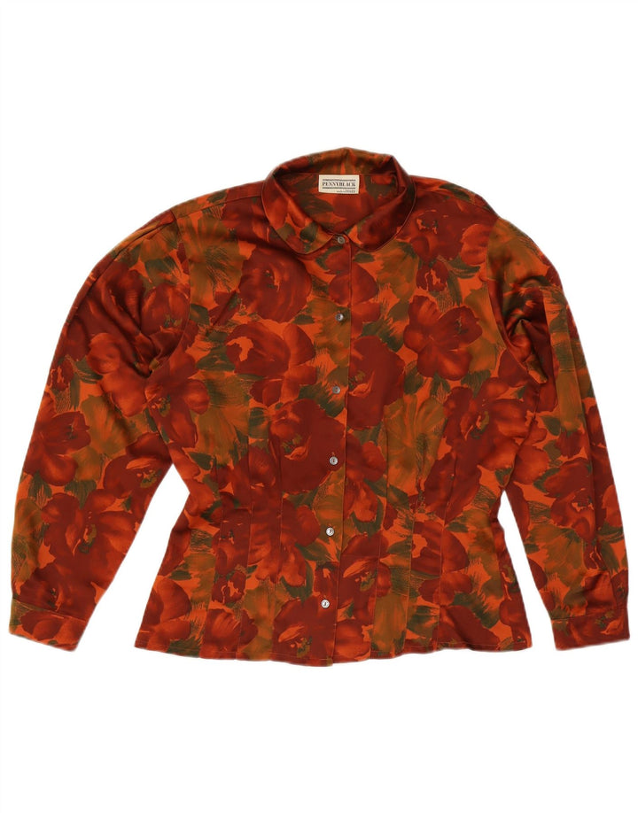 Blusa feminina oversized Penny Black Reino Unido 10 pequena floral vermelha