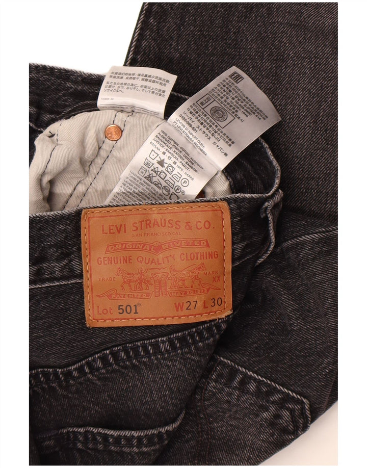 Calça jeans masculina Levi's 501 Straight W27 L30 cinza algodão