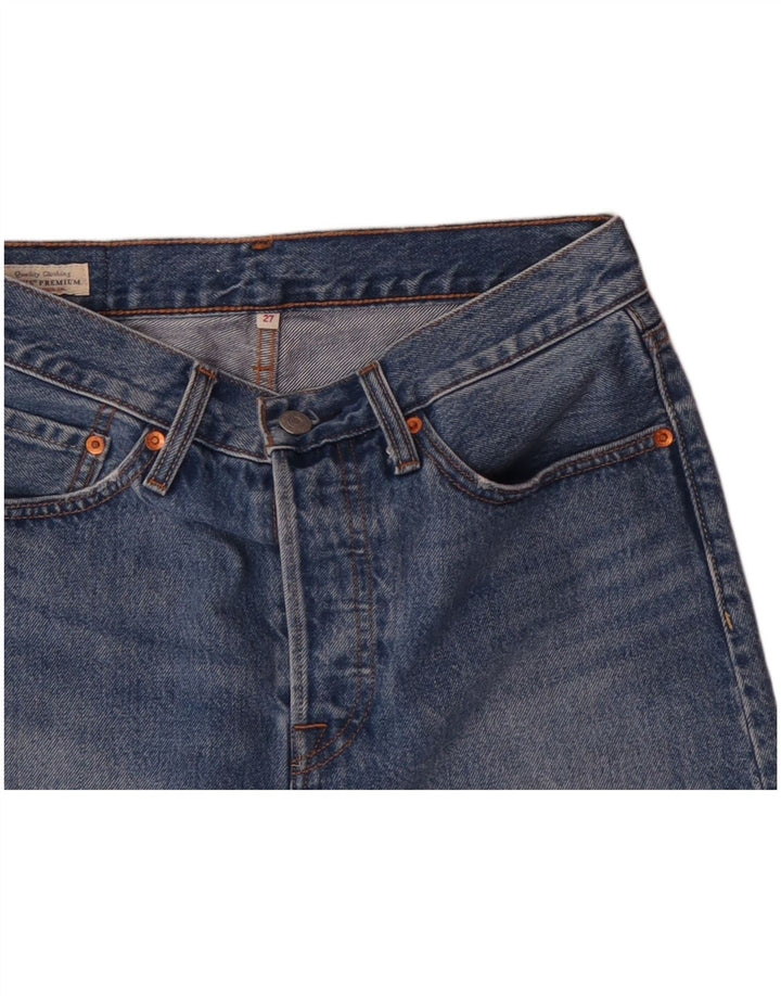 Mini saia jeans feminina Levi's W27 pequena algodão azul