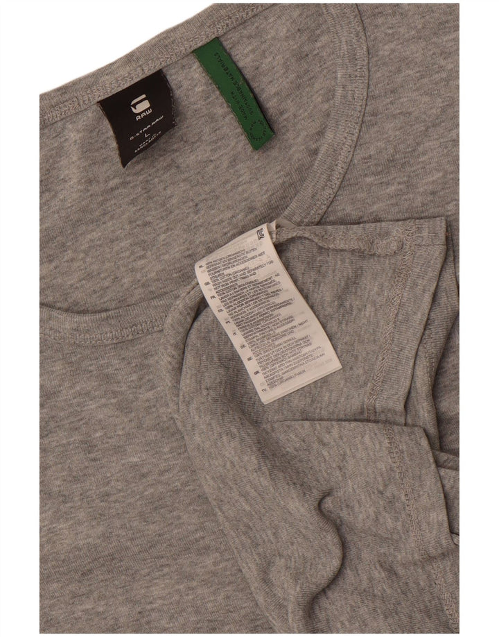 Camiseta masculina G-Star Top grande algodão manchado cinza
