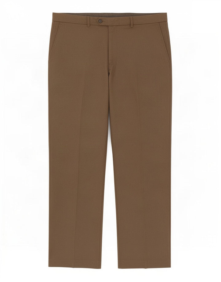 Calça masculina de ajuste regular Marks & Spencer W40 L31 poliéster marrom