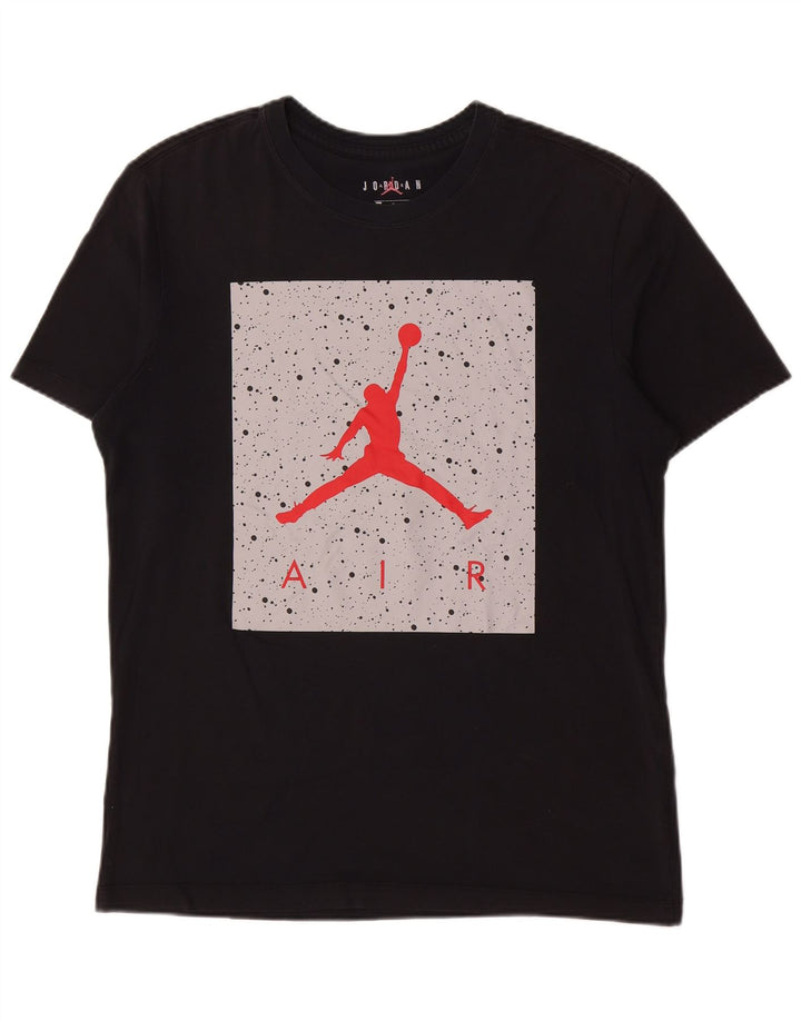 Camiseta Jordan masculina gráfica Top médio algodão preto