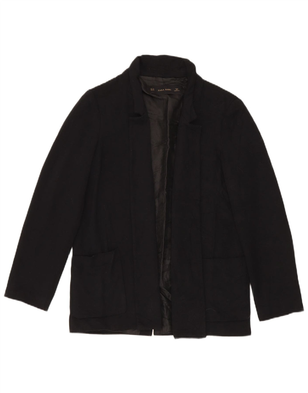 Zara Womens Open Oversized Blazer Jacket Reino Unido 6 XS Preto