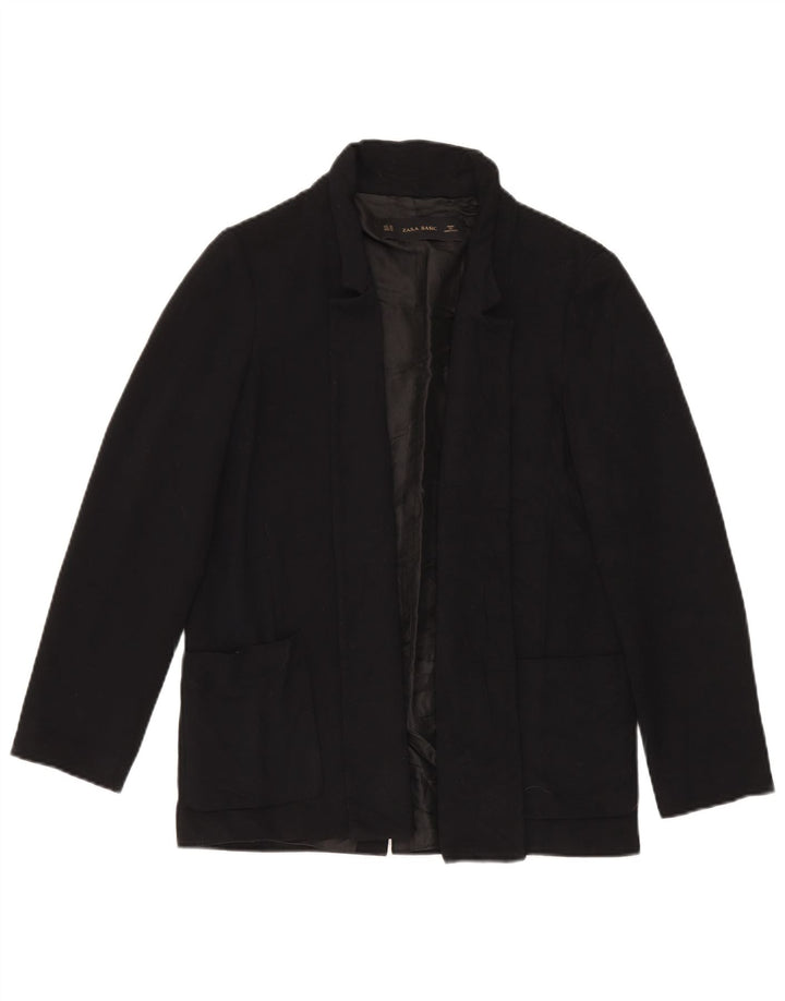 Zara Womens Open Oversized Blazer Jacket Reino Unido 6 XS Preto