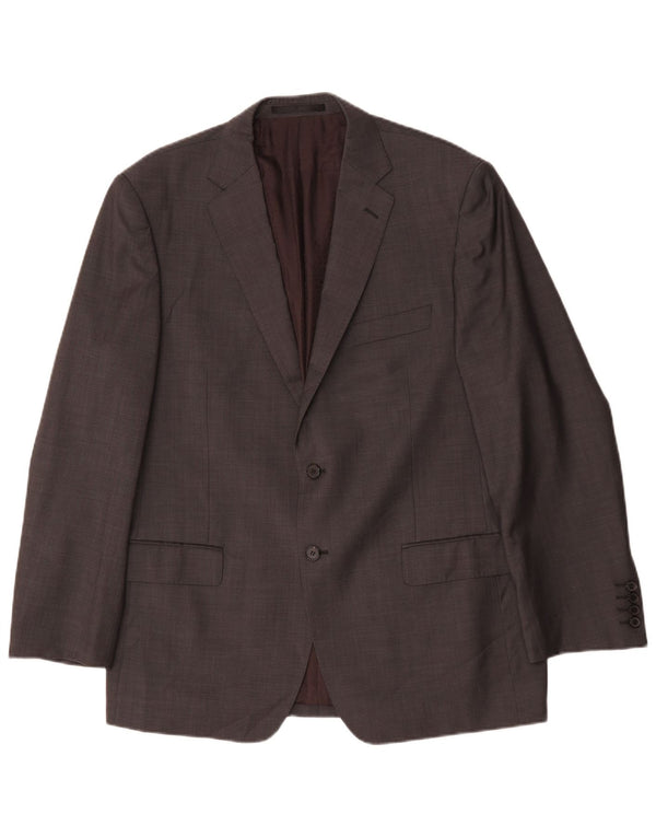 Jaqueta blazer masculina Marks & Spencer Autograph 2 botões Reino Unido 42 grande lã cinza