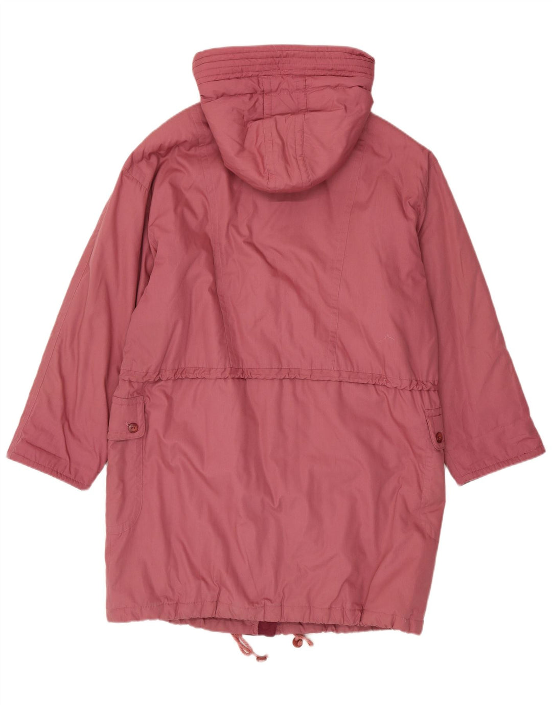 Casaco acolchoado de grandes dimensões com capuz feminino vintage poliéster rosa grande Reino Unido 16