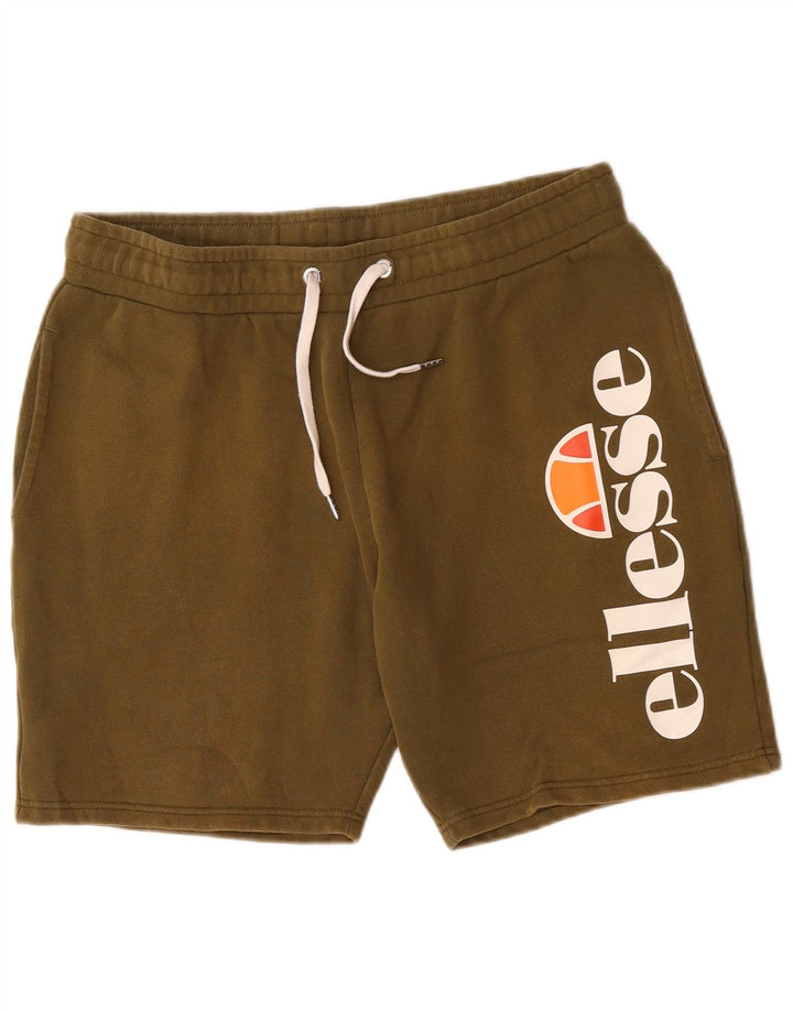 Ellesse Mens Graphic Sport Shorts Grande Algodão Cáqui