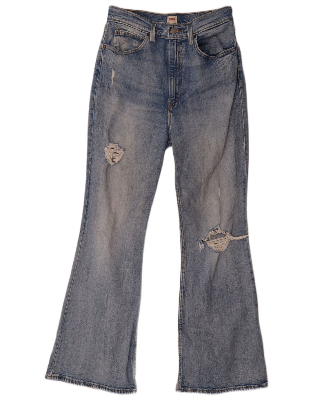 Jeans feminino Levi's desgastado queimado W28 L29 algodão azul