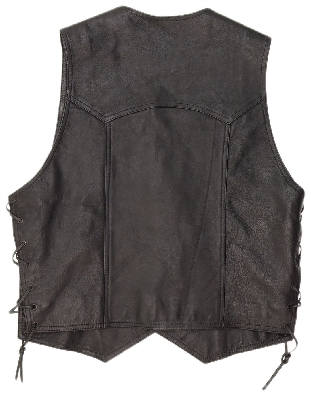 Colete de couro masculino LOUIS grande couro preto