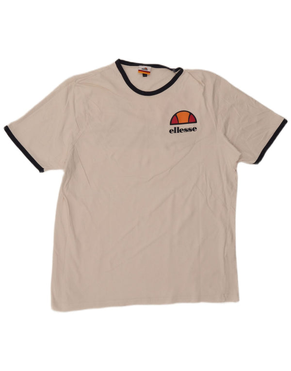 Ellesse Camiseta masculina gráfica Top 4XL algodão branco