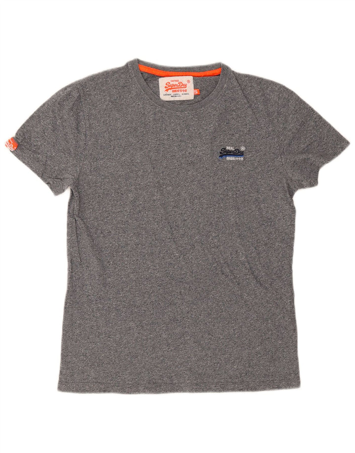 Camiseta masculina Superdry Top pequeno algodão manchado cinza