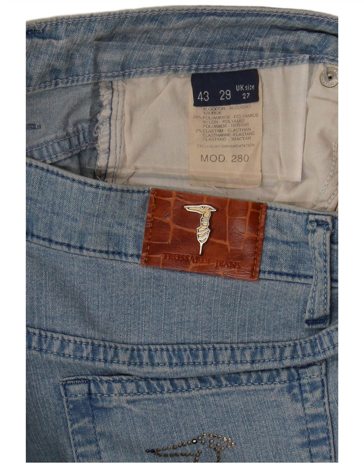 Jeans retos femininos TRUSSARDI W27 L29 algodão azul