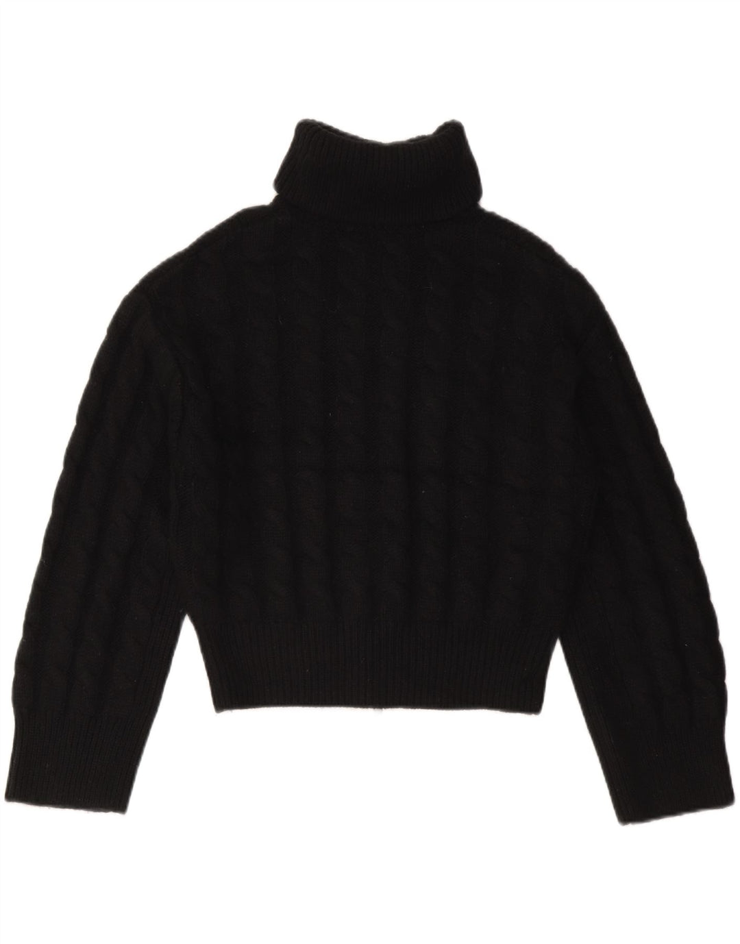 Suéter cardigã feminino Cos cropped grande Reino Unido 10 lã preta pequena