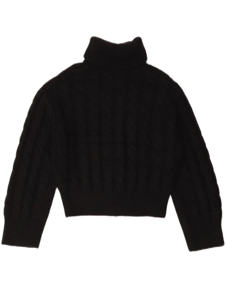 Suéter cardigã feminino Cos cropped grande Reino Unido 10 lã preta pequena