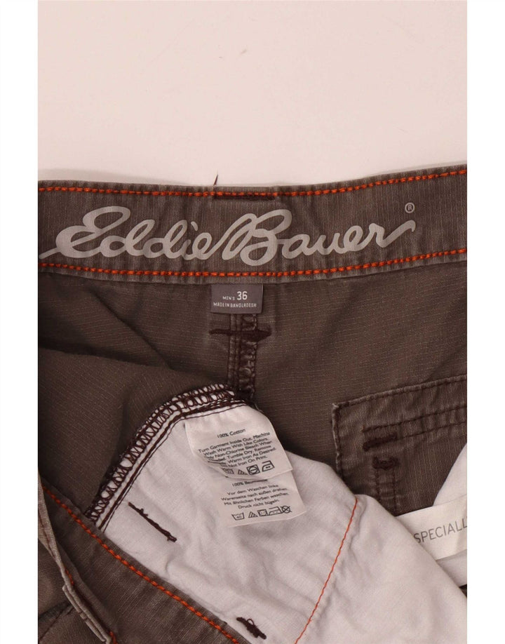 Eddie Bauer Mens Cargo Shorts Grande W36 Algodão Marrom