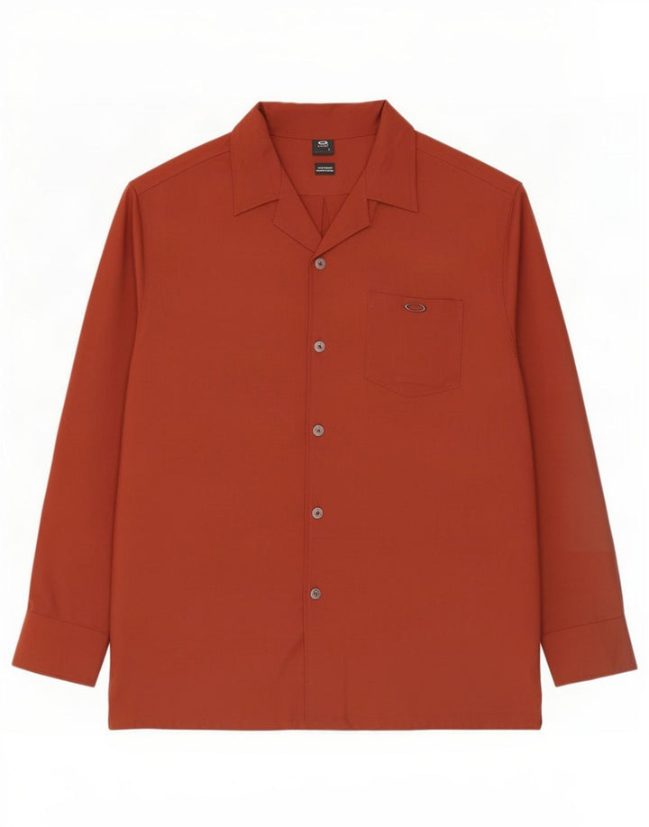 Camisa masculina Oakley grande poliéster marrom