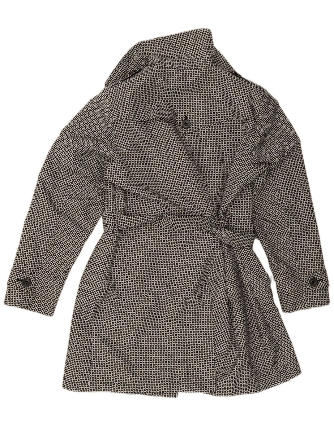 Trench Coat feminino Marks & Spencer Reino Unido 18 XL poliéster geométrico preto