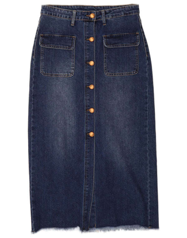 Saia jeans feminina VINTAGE médio W28 algodão azul