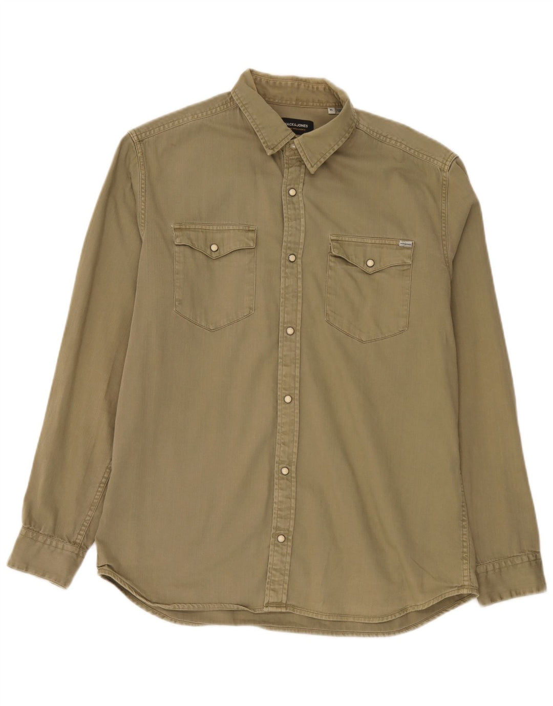 Camisa jeans masculina Jack & Jones XL cáqui
