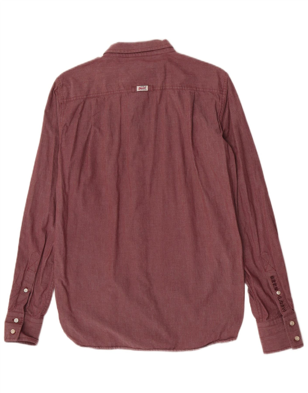 Camisa masculina Superdry média algodão Borgonha