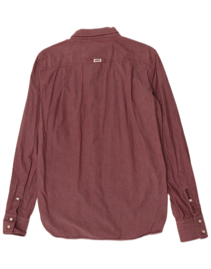 Camisa masculina Superdry média algodão Borgonha