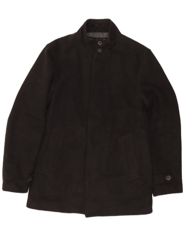 Sobretudo masculino MARKS & SPENCER UK 36 pequeno poliéster preto