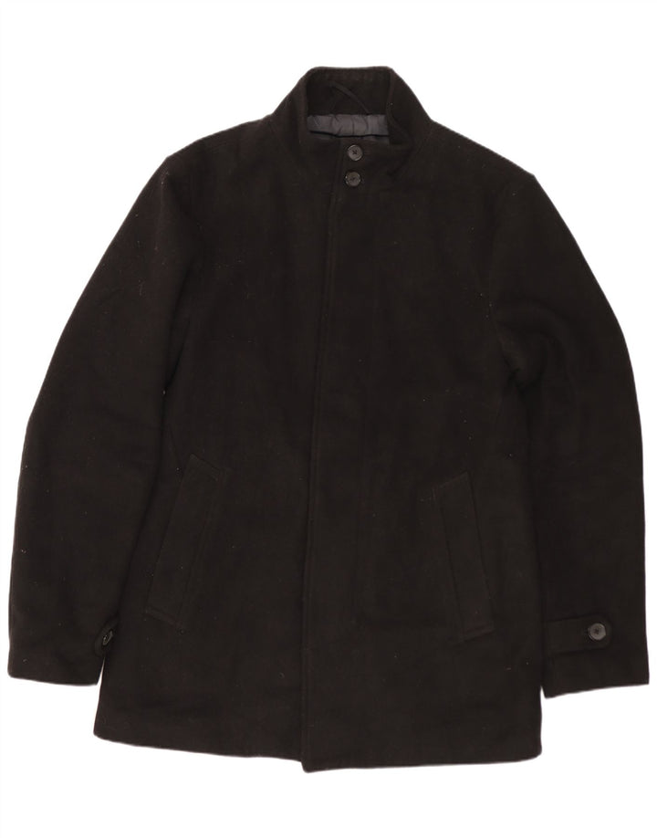 Sobretudo masculino MARKS & SPENCER UK 36 pequeno poliéster preto