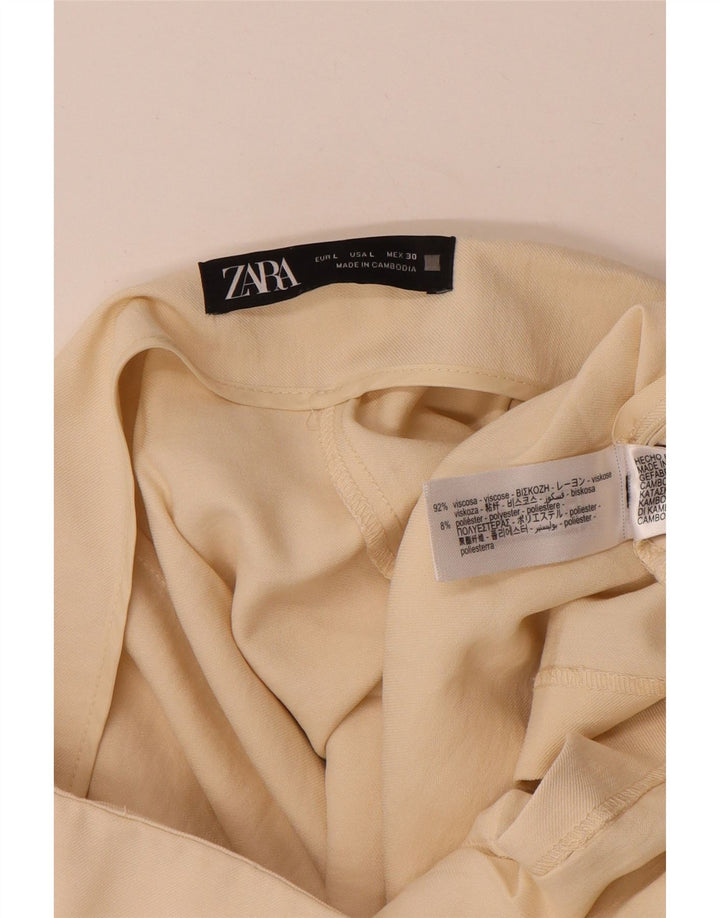 Saia lápis feminina Zara grande W34 bege viscose