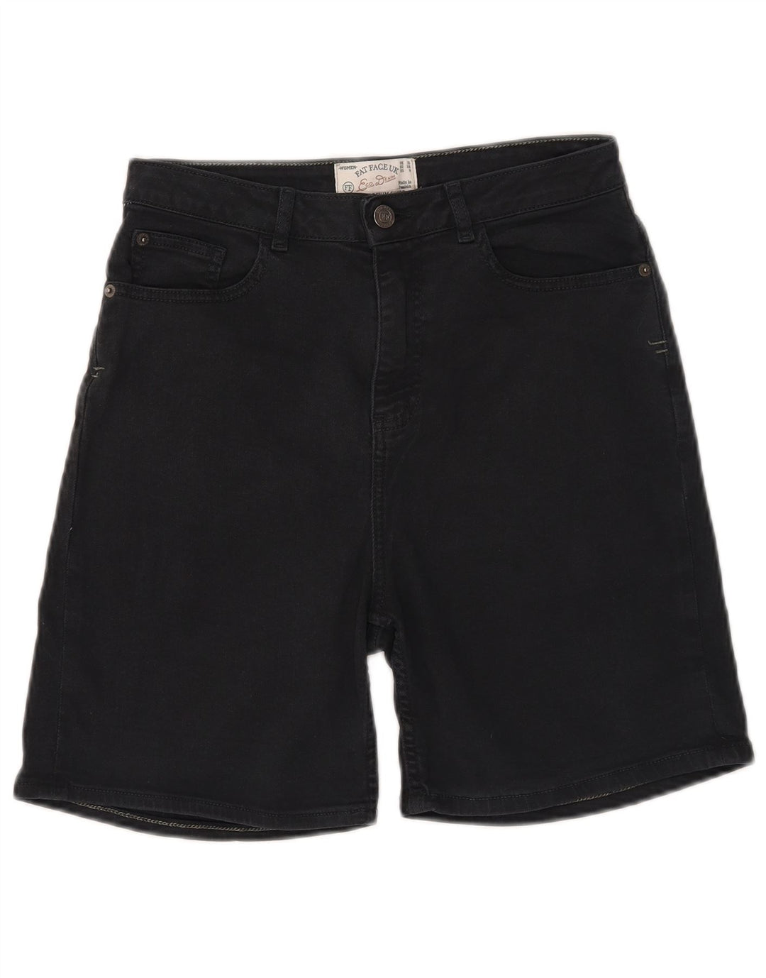 Shorts jeans feminino FAT FACE UK 10 pequeno W26 preto