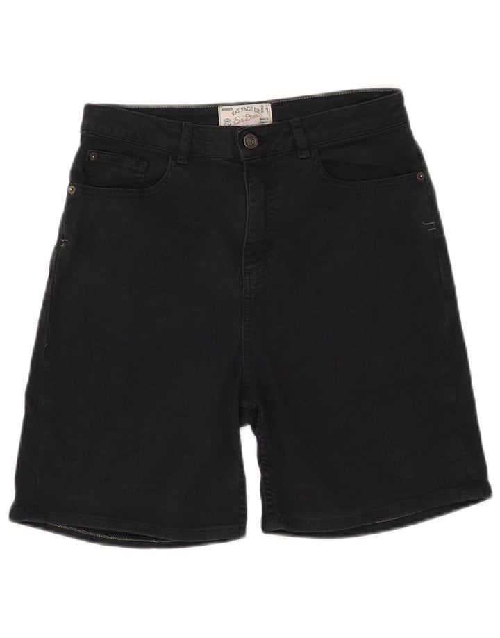 Shorts jeans feminino FAT FACE UK 10 pequeno W26 preto