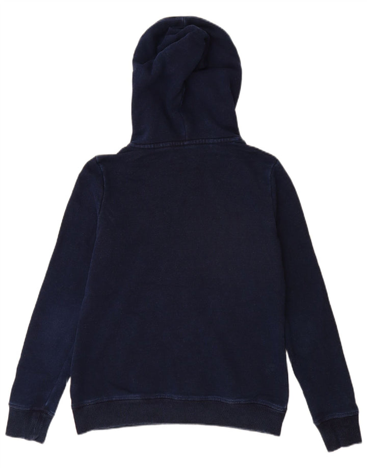 Jumper com capuz feminino SUPERDRY Reino Unido 8 pequeno algodão azul marinho