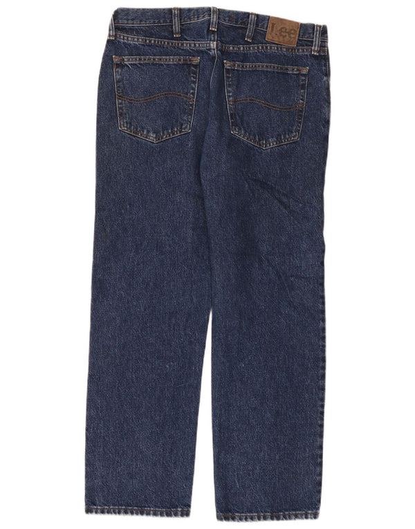 Lee Mens Regular Fit Straight Jeans W34 L29 Azul Marinho Algodão