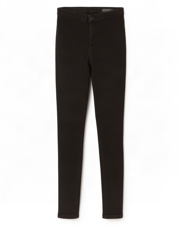 Jeans skinny feminino Marks & Spencer Reino Unido 10 pequeno W28 L29 algodão preto