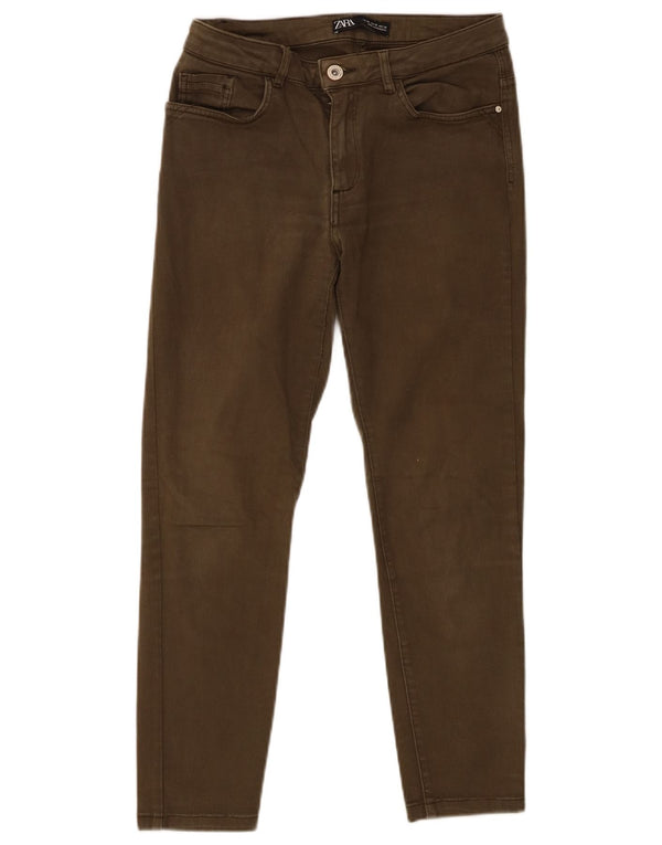 Calça jeans feminina Zara EU 38 pequena W28 L24 cáqui