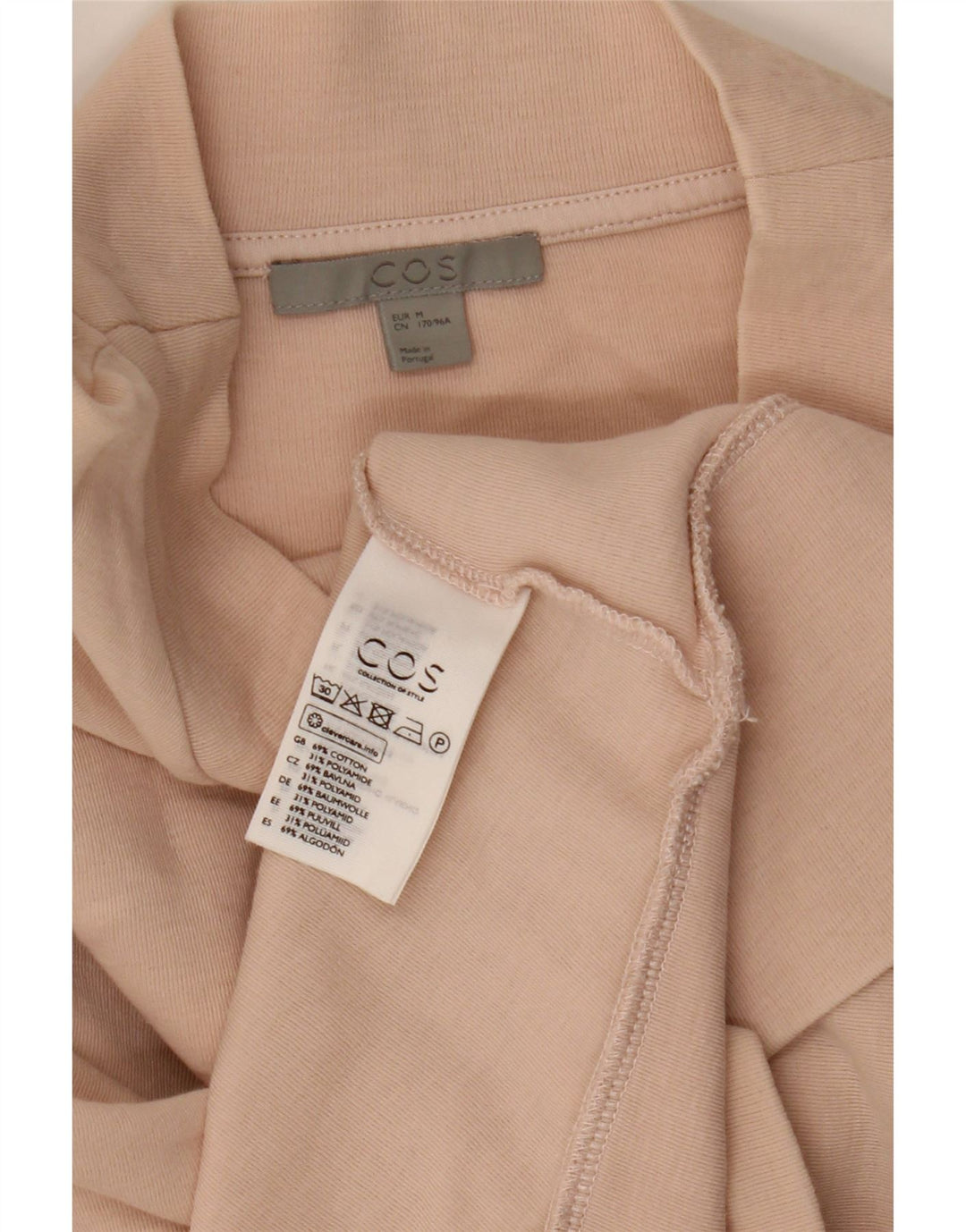Cos feminino oversized moletom jumper Reino Unido 14 algodão bege médio