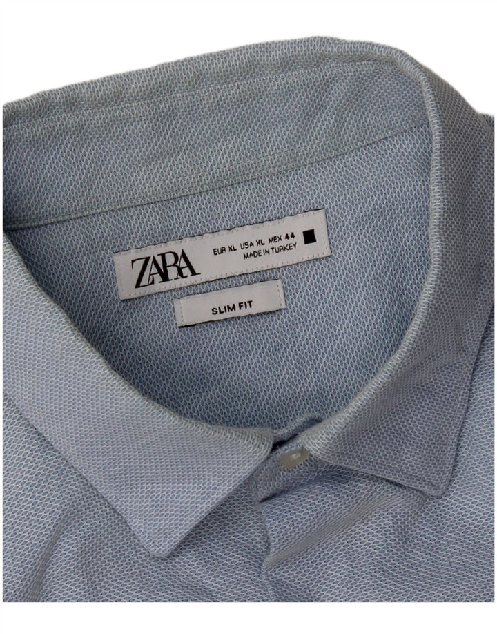 Zara Camisa Masculina Slim Fit XL Azul