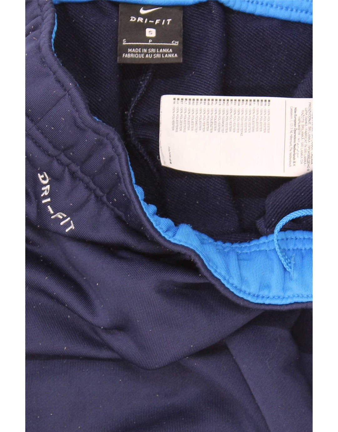 Calça de treino masculina Nike Dri Fit pequena azul marinho poliéster