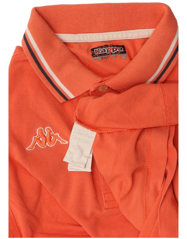 Camisa polo masculina KAPPA pequena laranja algodão