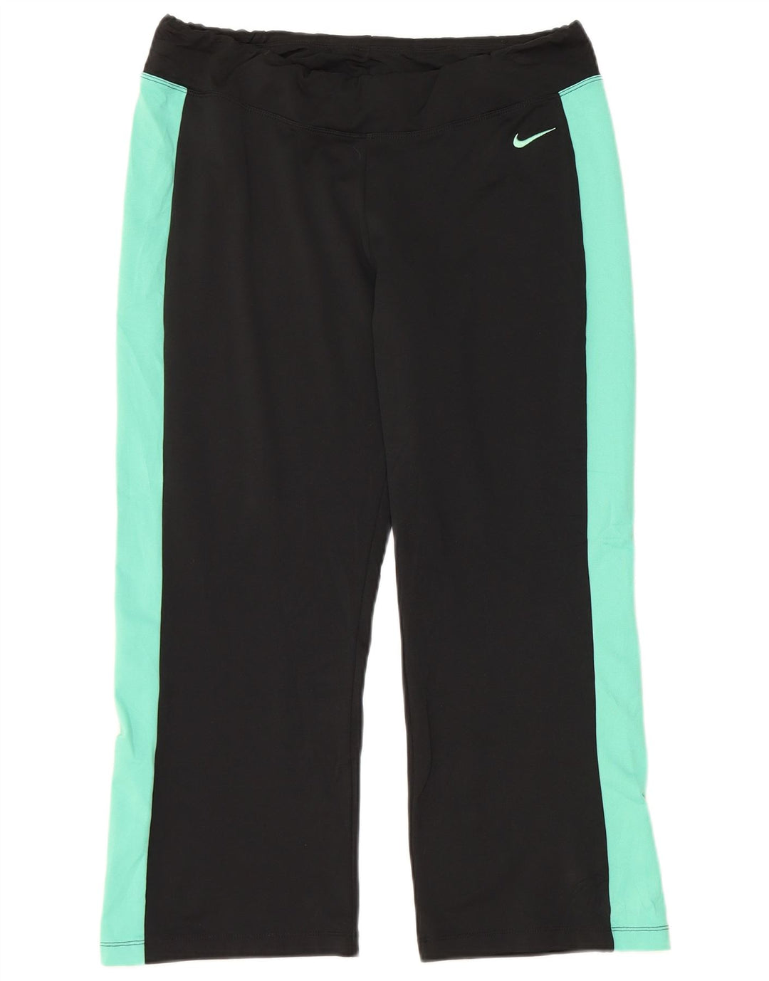 Calça de treino capri feminina NIKE EUA 12/14 grande bloco colorido preto