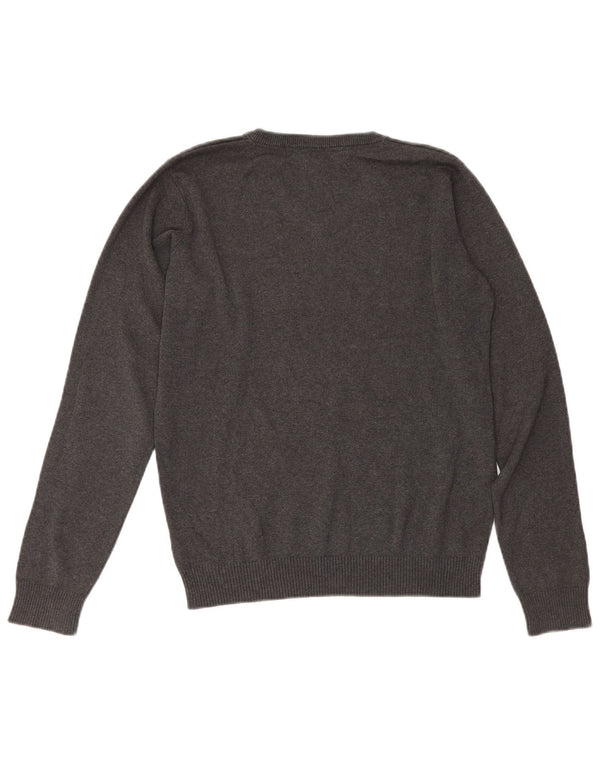 Suéter Marks & Spencer Boys com decote em V 13-14 anos algodão cinza