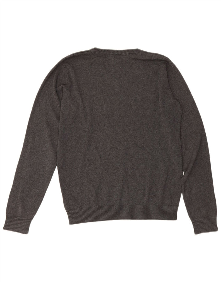Suéter Marks & Spencer Boys com decote em V 13-14 anos algodão cinza