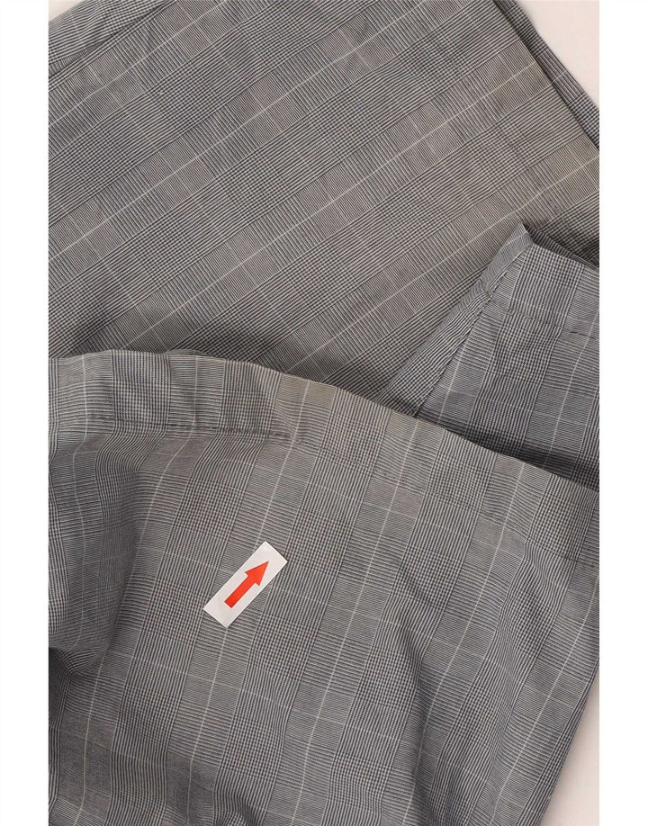 Shorts chino masculino Marks & Spencer W36 grande algodão xadrez cinza