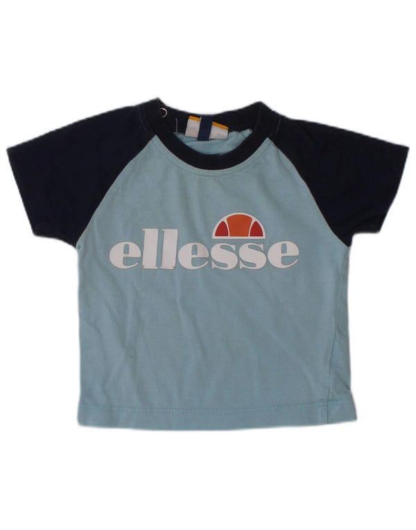 Camiseta gráfica Ellesse para meninos, 3-6 meses, azul, algodão colorblock